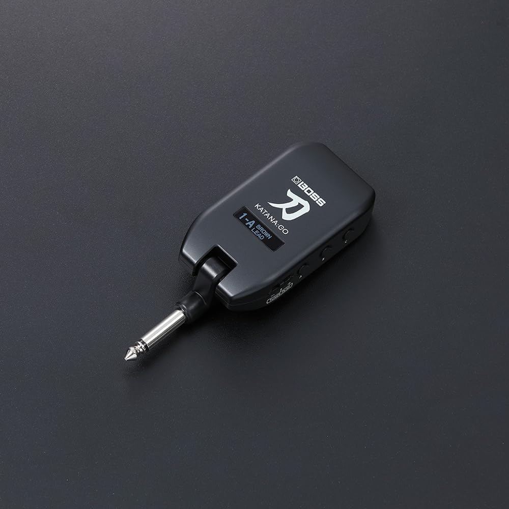 Boss Katana:Go Mini Guitar Headphone Amp Bundle with 12 Guitar Picks & Polishing Cloth – Portable Wireless Amp with Pro-Quality Tones, Effects & Bluetooth for Practice & Silent Jamming