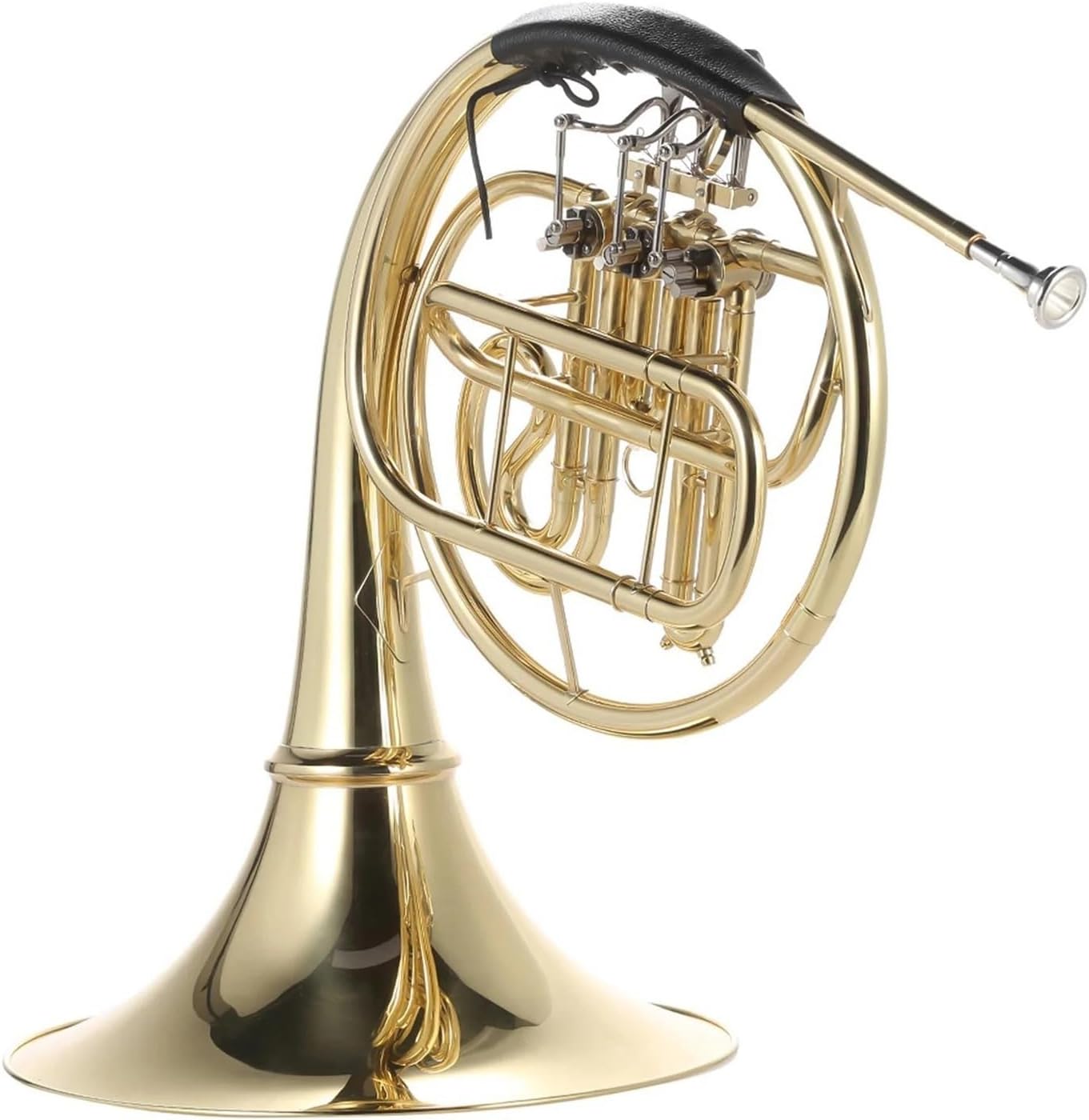 Bb single row french horn 3 keys brass gold lacquer musical instrument