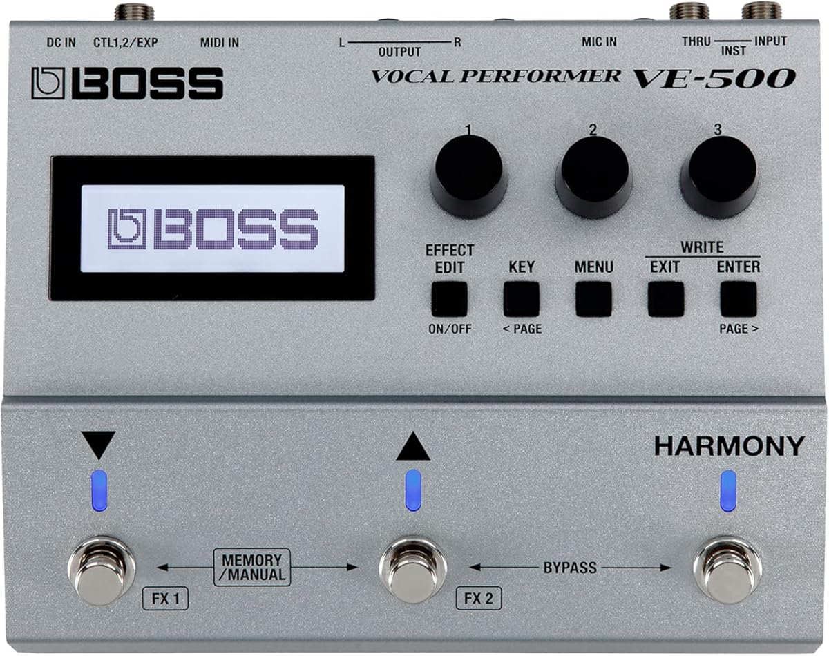 BOSS VE-500 Vocal Performer | Advanced Vocal Multi-Effects Unit for Singing Guitarists | Powerhouse Tools for your Pedalboard | Auto Harmony and Pitch Correction | Guitar Input | Vocoder | Looper