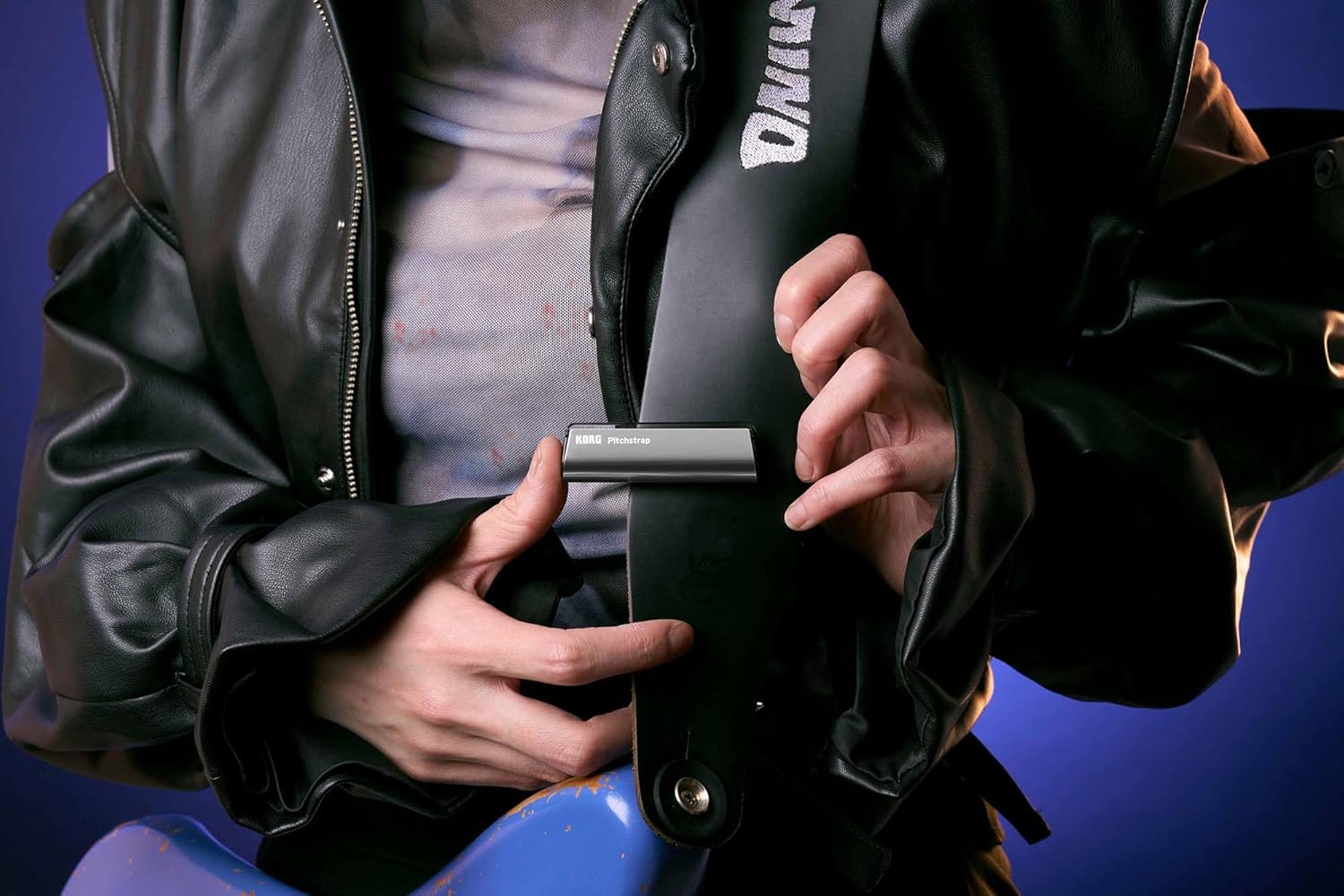 Korg Pitchstrap Strap Mounted Guitar Tuner - Silver