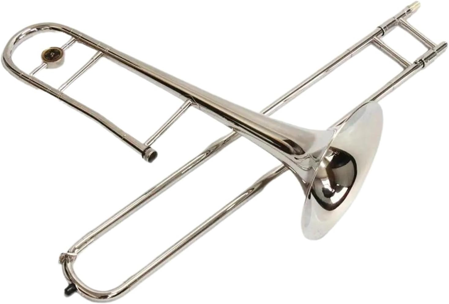 Professionally handmade B flat brass nickel plated tenor trombone