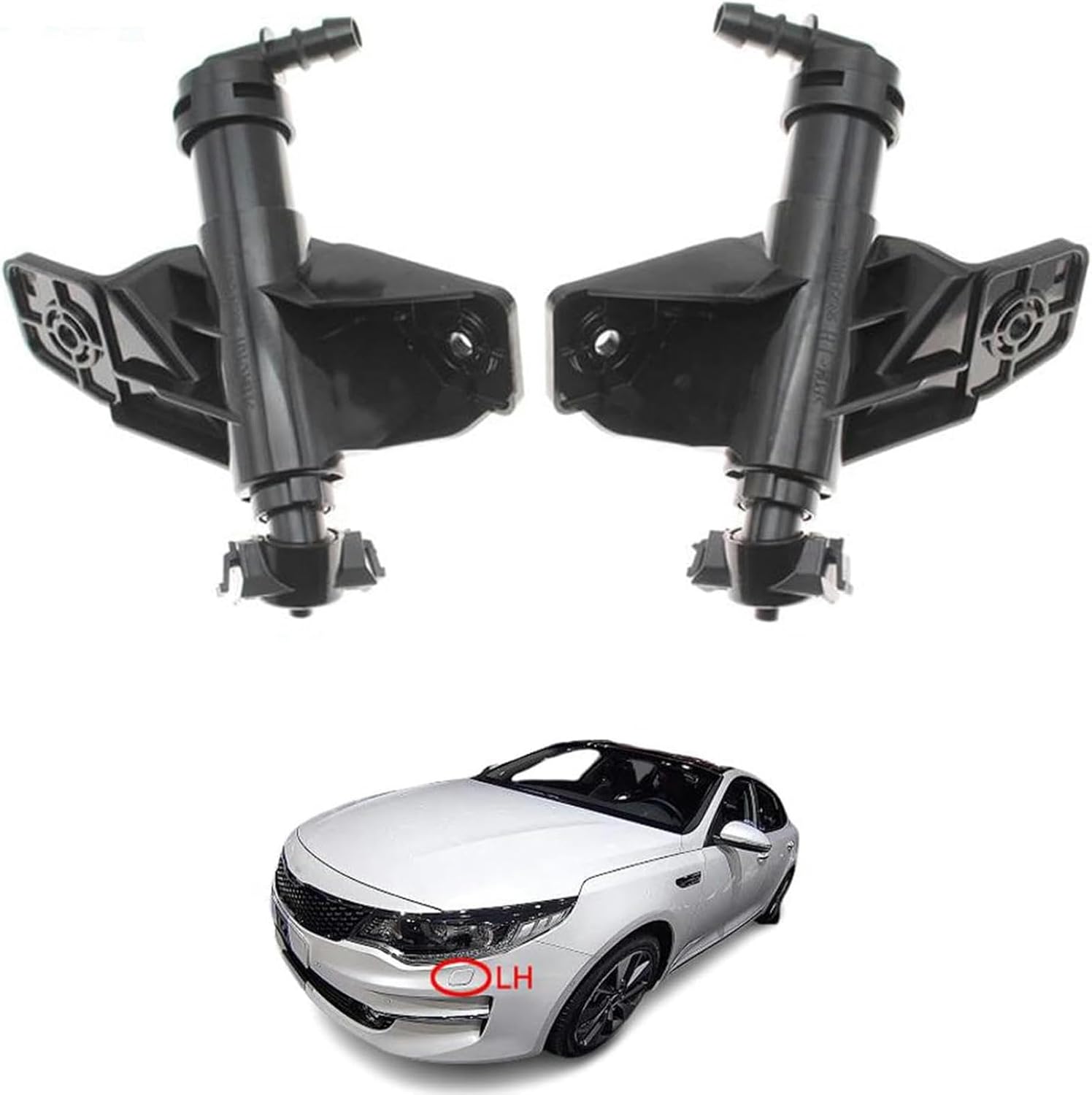 Car Headlight Washer Nozzle 2Pcs Car Headlight Washer Nozzle Head Light Cleaning Jet Pump Water Sprayer 98671-D4000, 98672-D4000 for Kia for Optima K5 2015-2018