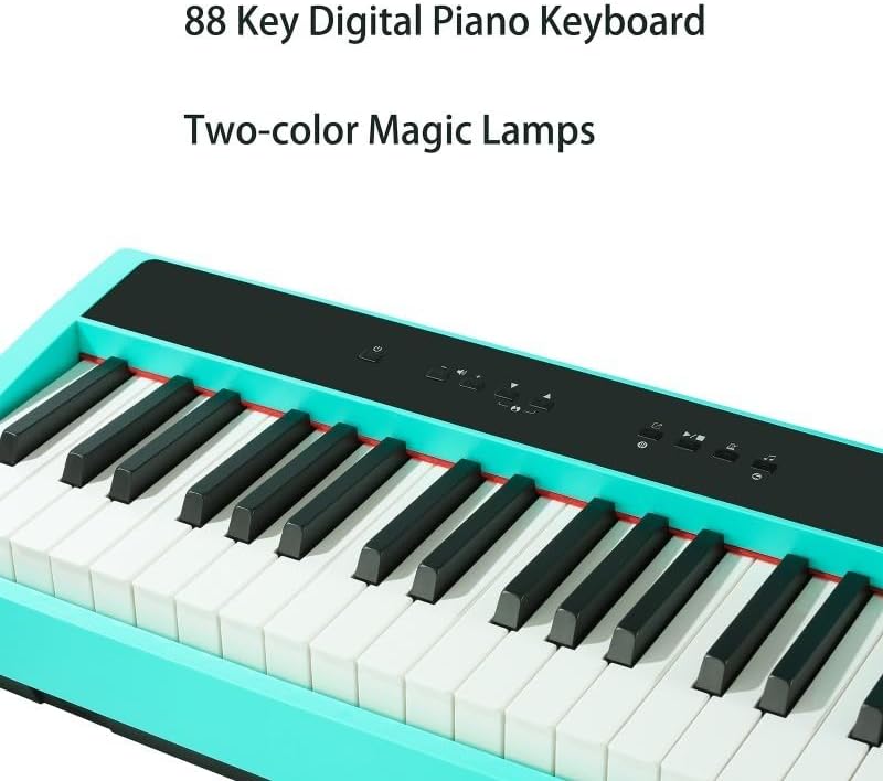 LANDTOM Intelligent 88-Key Heavy Hammer Amoy Series Digital Piano A100 Portable Electric Piano for Children Beginners and Professionals to Play Home and Outdoors (Piano, Blue)