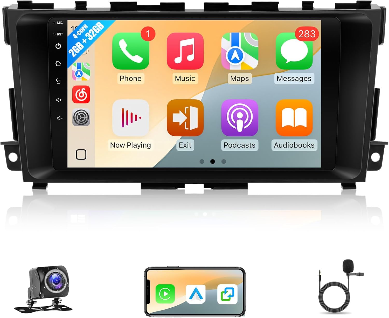 Leadfan Carplay Radio for Nissan Altima 2013 2014 2015 2016 2017 2018 Wireless Carplay & Android Auto, 9 inch IPS Touch Screen Head Unit GPS Bluetooth Car Stereo WiFi FM/RDS SWC Backup Camera