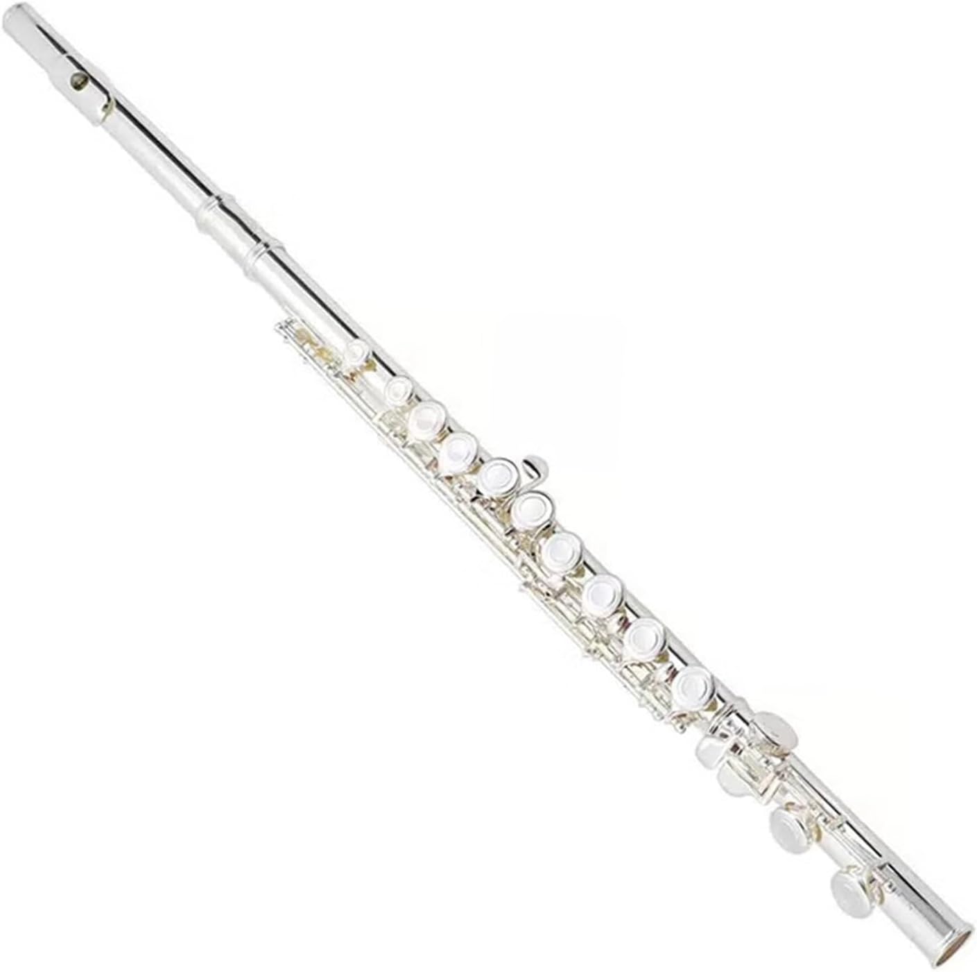 Woodwind Flute Instrument Beginner Flute Instrument C Key 16 Holes Silver Plated Student