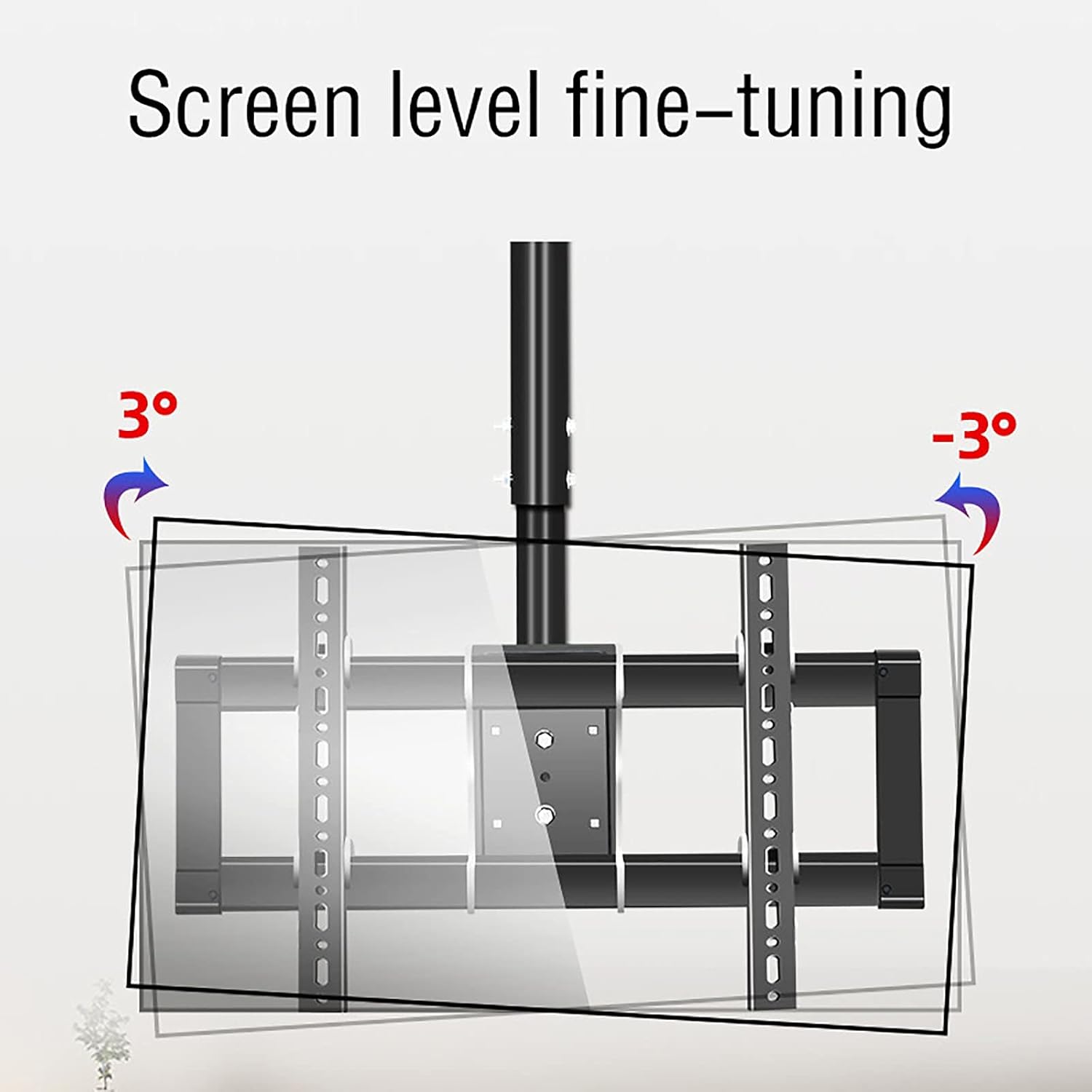 TV Stand,tv Wall Mount Ceiling TV Mount Bracket, 108-158cm Height Adjustable TV Mount, Fits 39-90 Inch TVs, Holds Up to 175lb