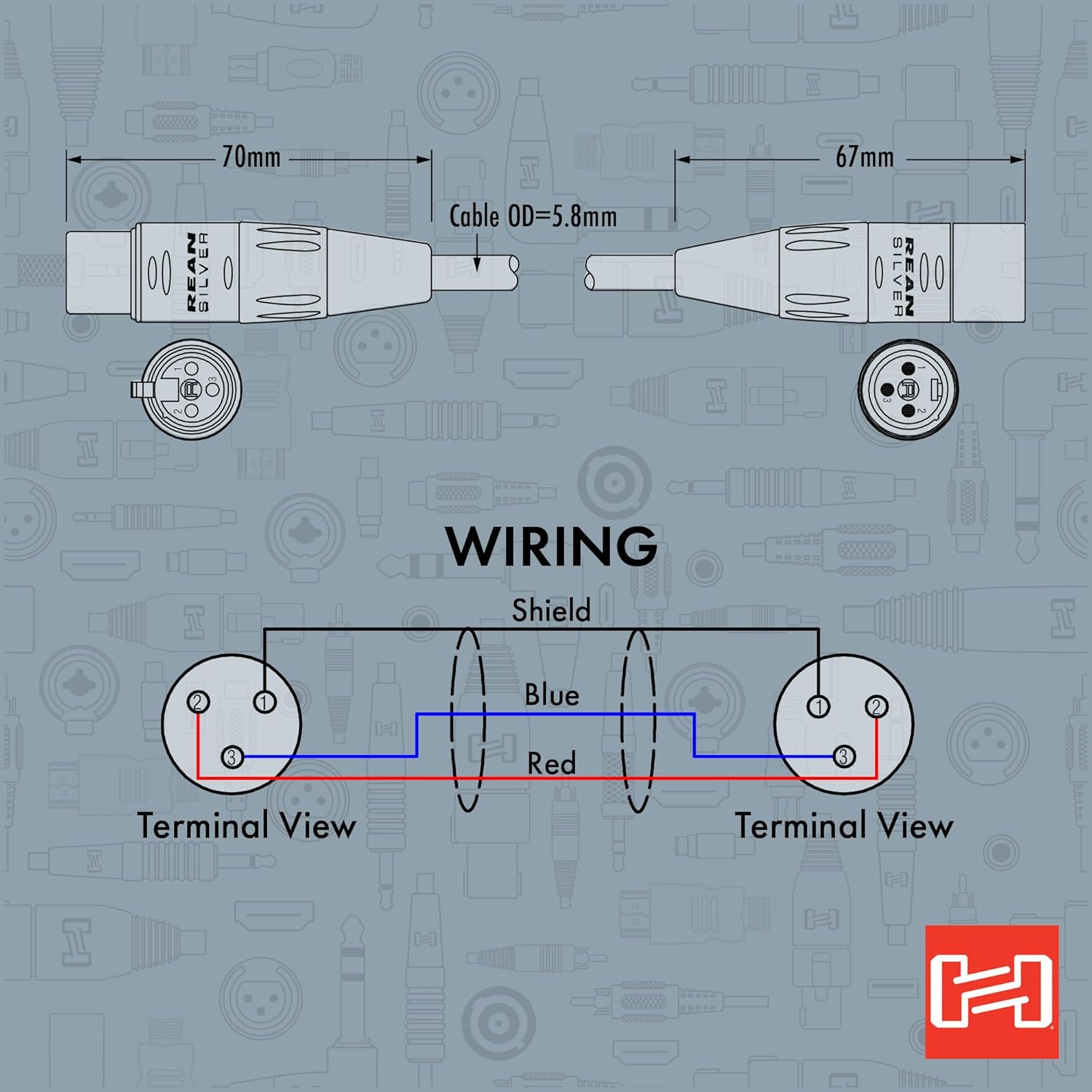 Hosa HXX-100 Pro Balanced Interconnect, REAN XLR3F to XLR3M, 100 Feet