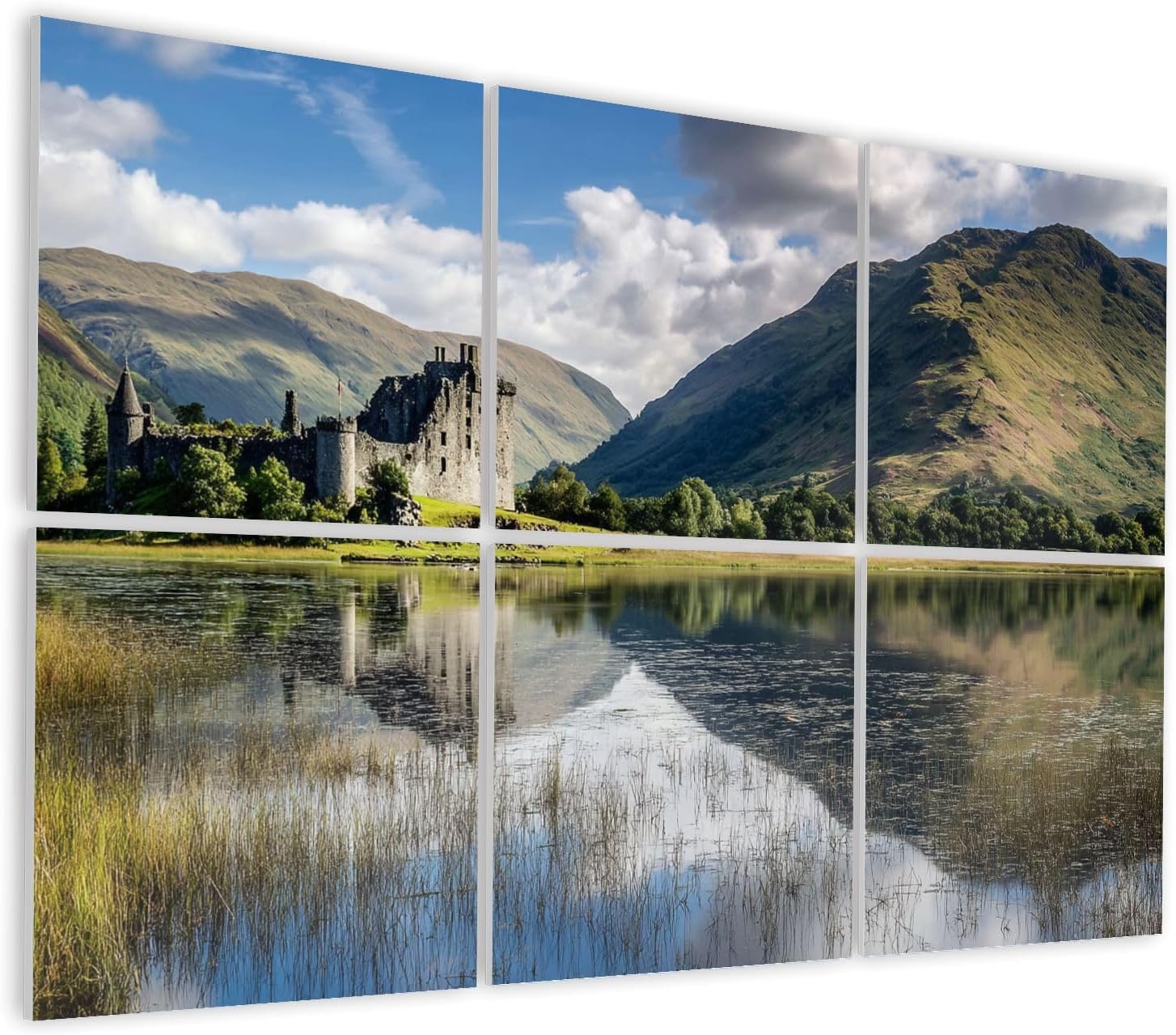 6 Pack Art Acoustic Panels Self Adhesive Kilchurn Castle Ruins Loch Awe Scotland Decorative Soundproof Wall Panels Sound Absorbing Panel 48