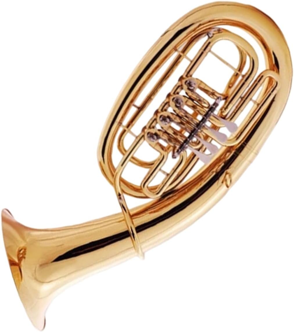 Lacquered Gold B Flat Four Key Euphonium Instrument For Beginners Euphonium All-brass Instrument