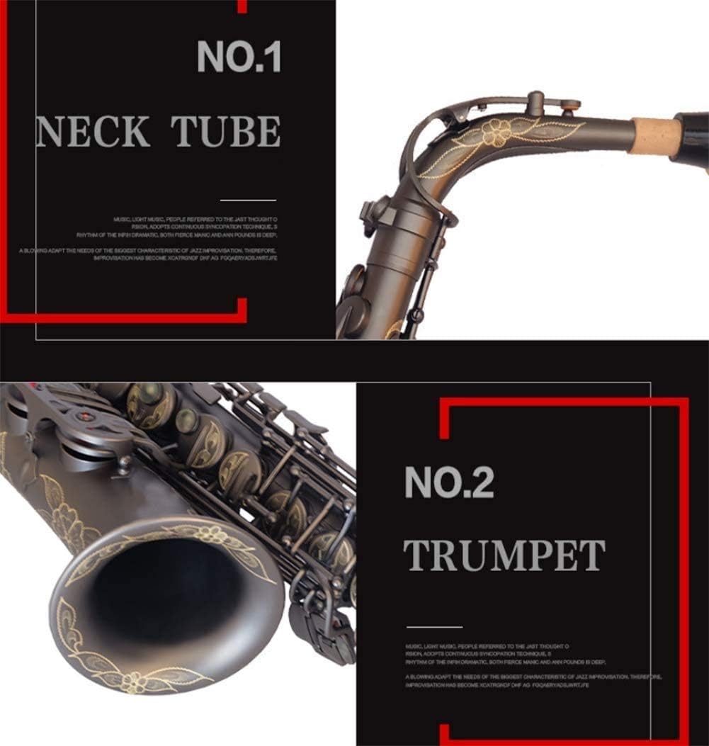 Saxophone Blue Laquer, Alto Saxophone Brass Lacquered Gold E Flat Sax Key Type Woodwind Instrument with Cleaning Brush Cloth Gloves Cork