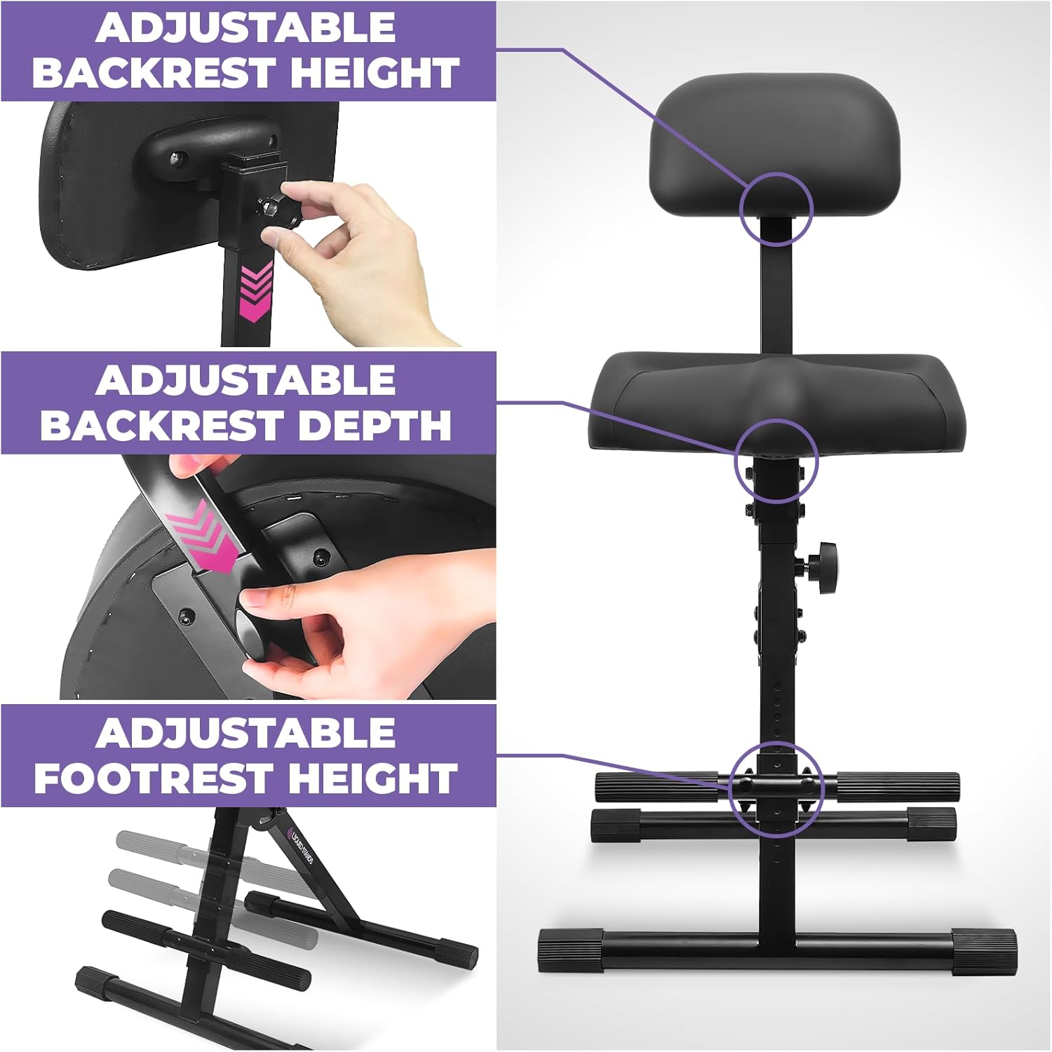 Liquid Stands Guitar Stool Adjustable Stool - Standard Musician Drum Throne with Backrest - Guitar Seat Drum Seat, Musician Chair, Chair for Adults, Kids, Drummer and Guitarist