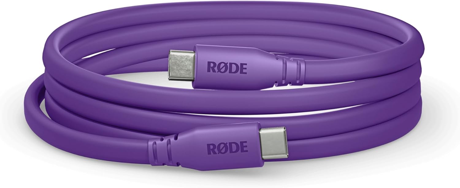 Rode NT-USB Mini USB Microphone for Podcasting, Streaming, Gaming and Vocal Recording with Rode SC17-Purple USB-C to USB-C Cable (5')