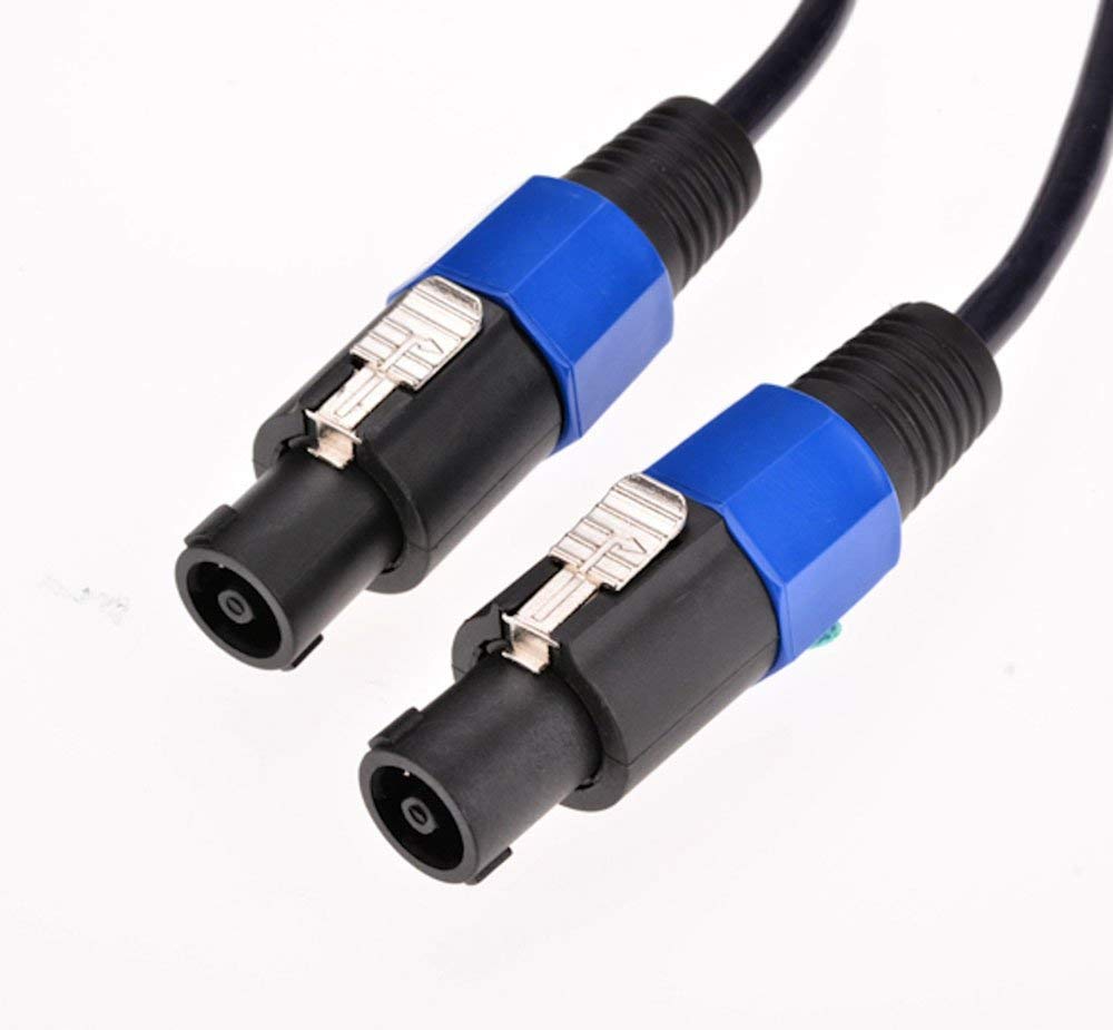 2Pack 100 ft Male Speakon to Speakon Cables, Professional 12 Guage AWG Audio Cord DJ Speaker Cable Wire with Twist Lock - 2 Conductor.
