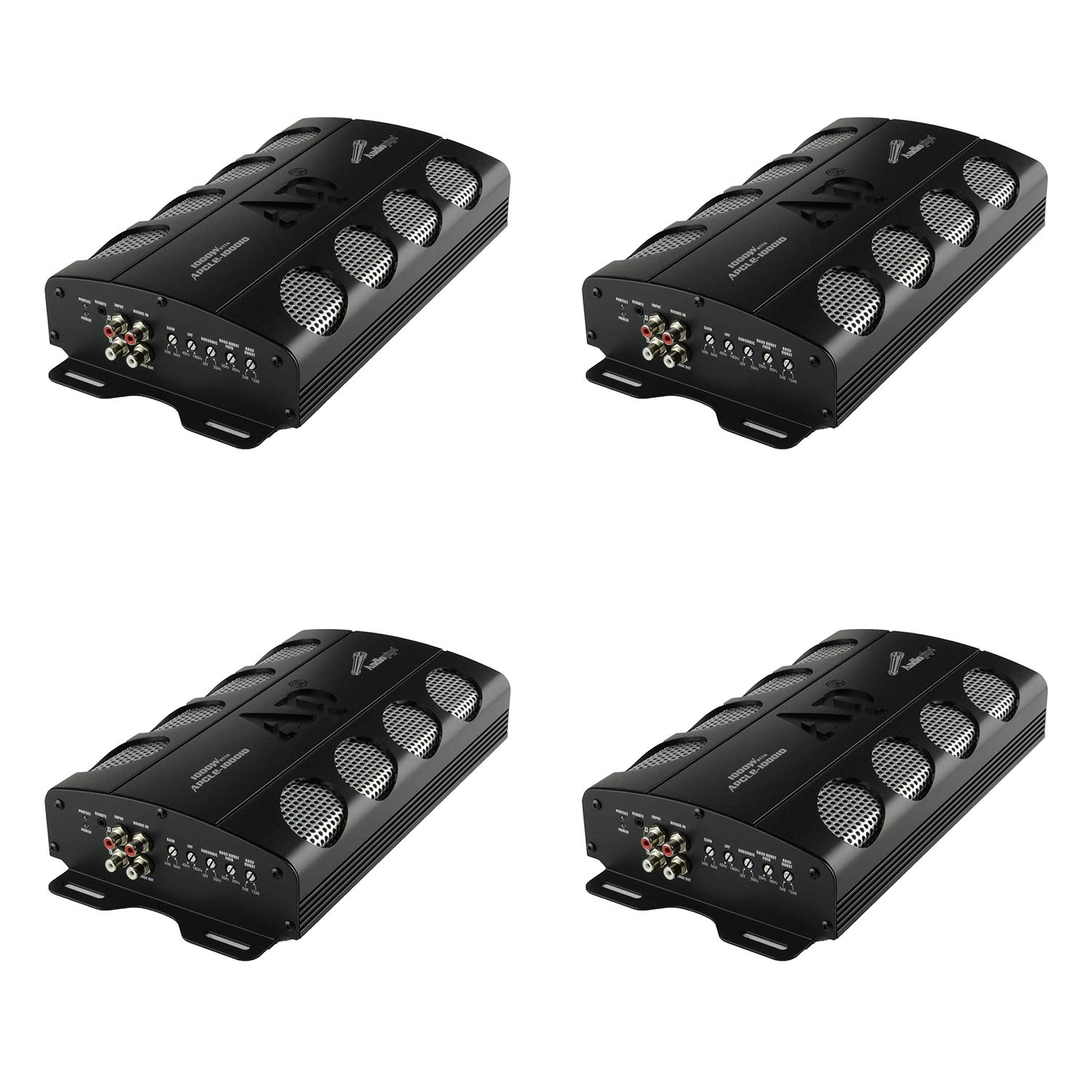 Audiopipe 4 x APCLE-10001D 1,000 Watts RMS High Performance Class D Mono Vehicle Amplifier w/ Overload Protection, Black (4 Pack)