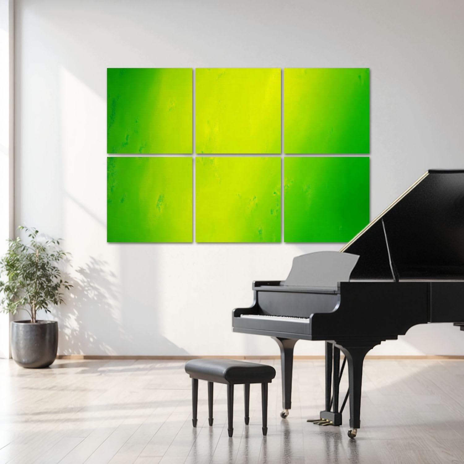 6 Pack Art Acoustic Panels Light gradient bright lime green Sound Absorbing Panel 48