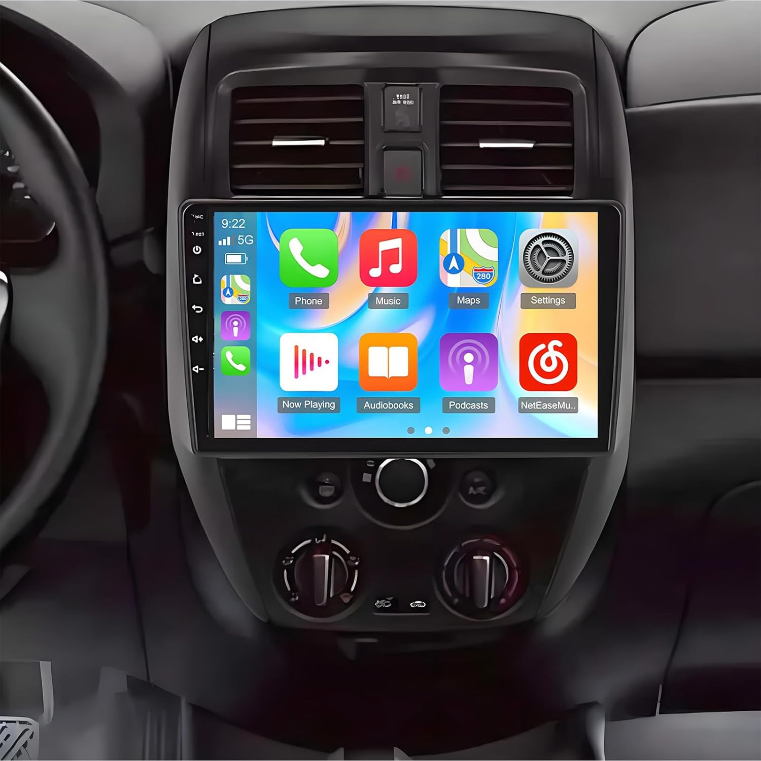 PHEZEN 2+32GB Android 13 with Carplay Car Stereo Radio WiFi Compatible for Versa Sedan 2015-2019 10 Touchscreen Radio with Android Auto WiFi, DSP, Mirror Link, FM/RDS Radio, SWC + AHD Backup Camera