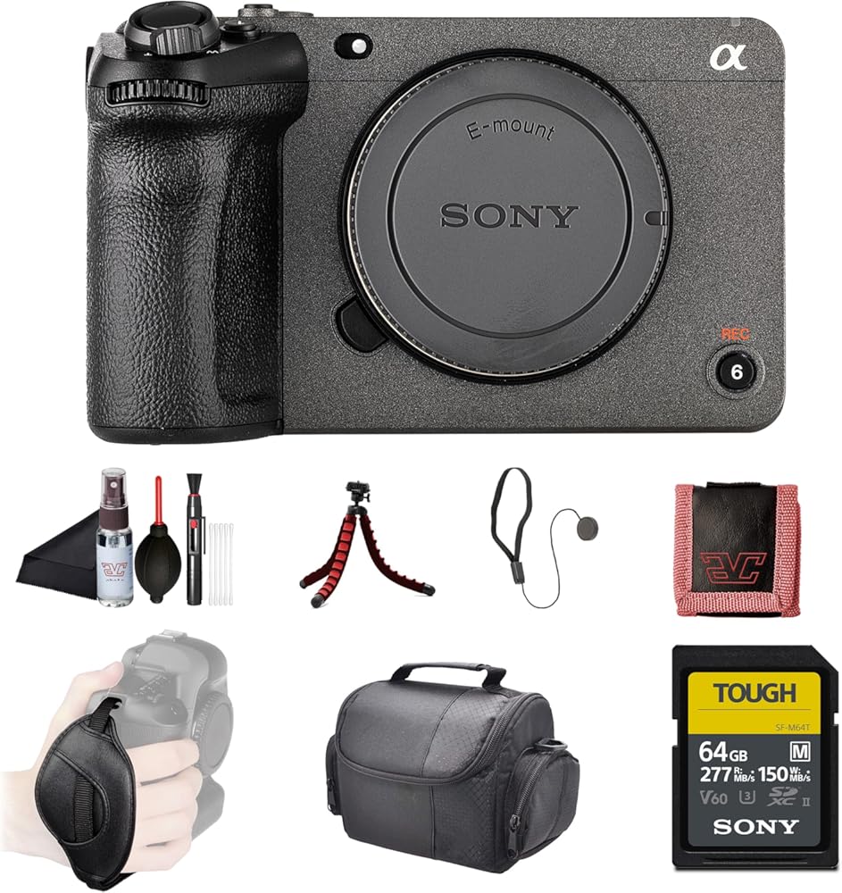Sony FX30 Cinema Line Camera with XLR Handle Unit (ILME-FX30) – 26MP APS-C Sensor | 4K Super 35 Recording | 64GB SF-G Tough Card, Bag, Flex Tripod, Hand Strap, Card Wallet, Cap Keeper, Cleaning Kit