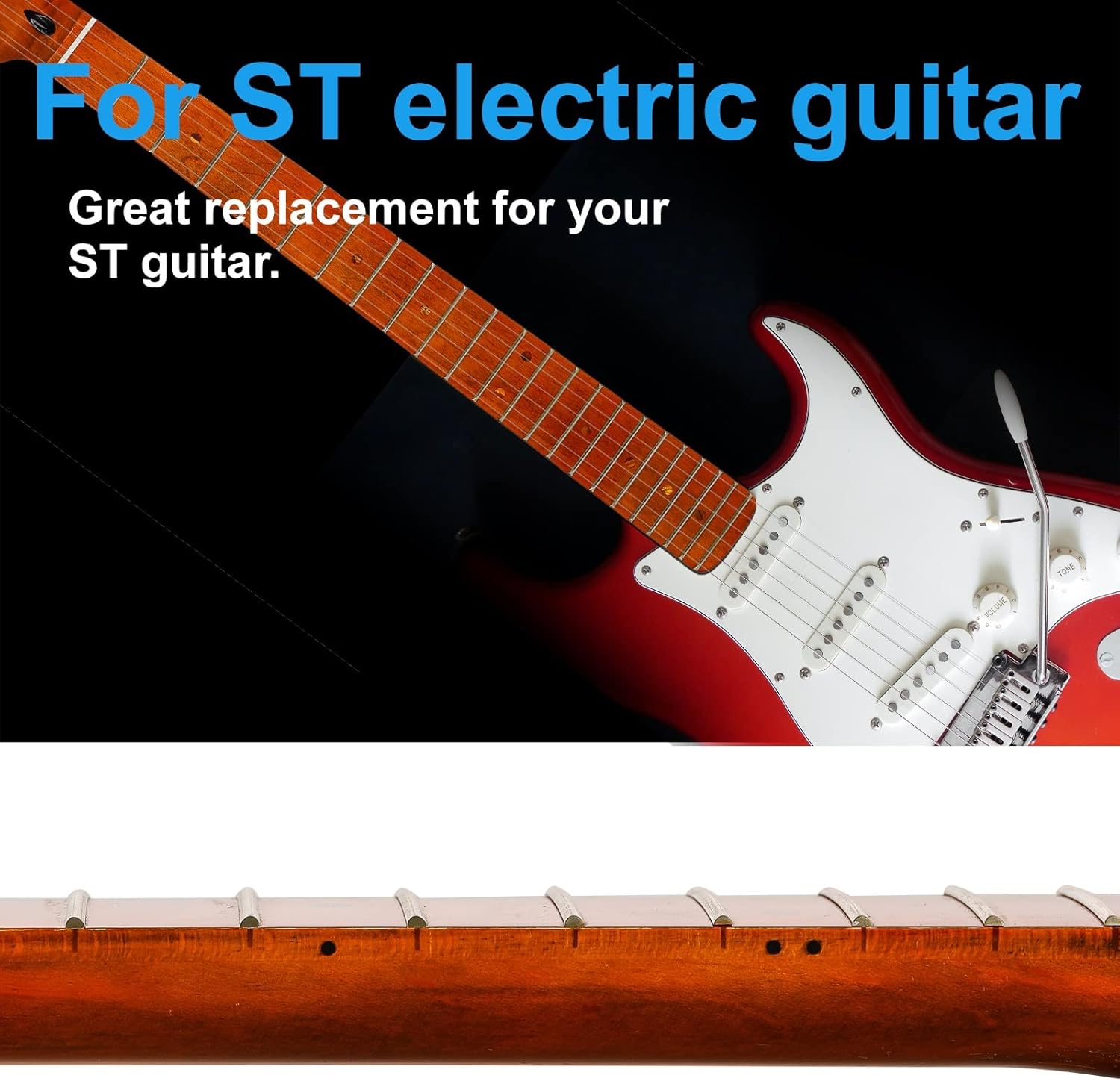 22fret Star Brown Light Electric Guitar Neck,Canadian Maple Electric Guitar,Synthetic Bone Nut