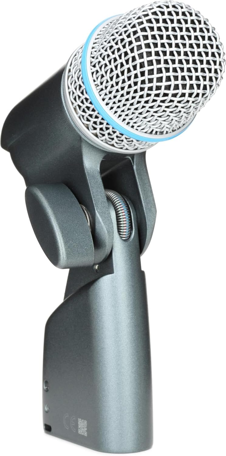 Shure BETA 56A Snare and Tom Microphone - Supercardioid Swivel-Mount Dynamic Drum Mic for Close Miking, Equipped with Shock Mount for Sound Isolation, Dynamic Locking Stand Adapter, Steel Mesh Grille