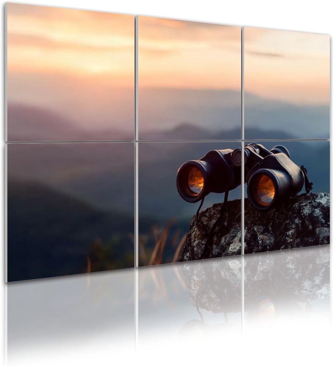 6 Pack Art Acoustic Panels binoculars top rock mountain sunset Sound Absorbing Panel 48