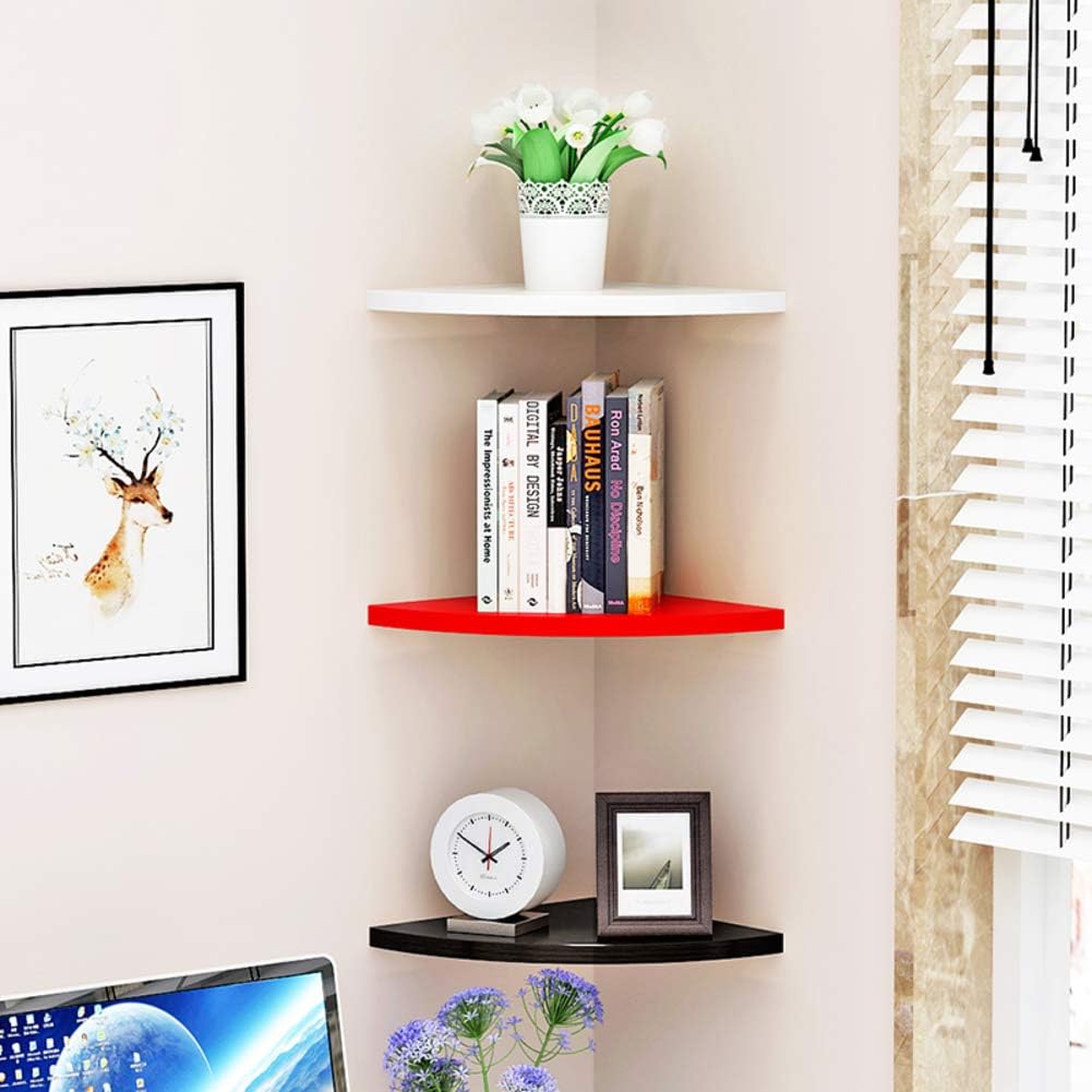 Floating Shelves Wall Mounted, Set of 3 No Drilling Corner Shelf Wall Mount Corner Shelves Wall Shelf for Books-a 28cm(11inch) (A 25cm(10inch))