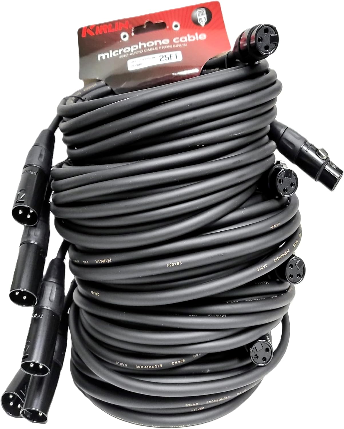 Kirlin 25ft XLR Microphone Pro Cable 5 Pack of 25' Audio Cable