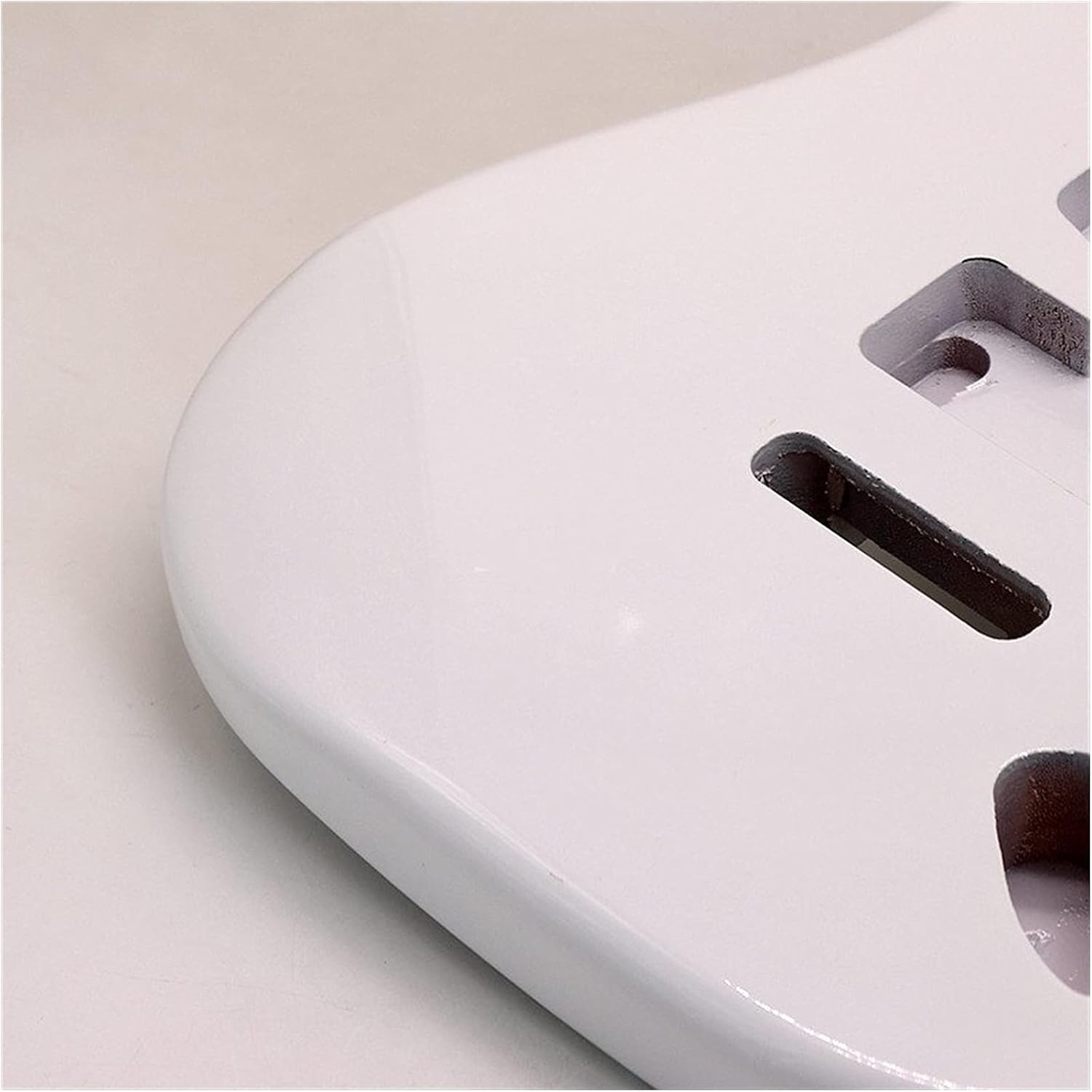 Unfinished Guitar Kit White Color ST Guitar Body Poplar Wood Electric Guitar Barrel High Gloss Finish Guitar Accessory 5.7cm Pocket Width Handmade ​Guitar Body
