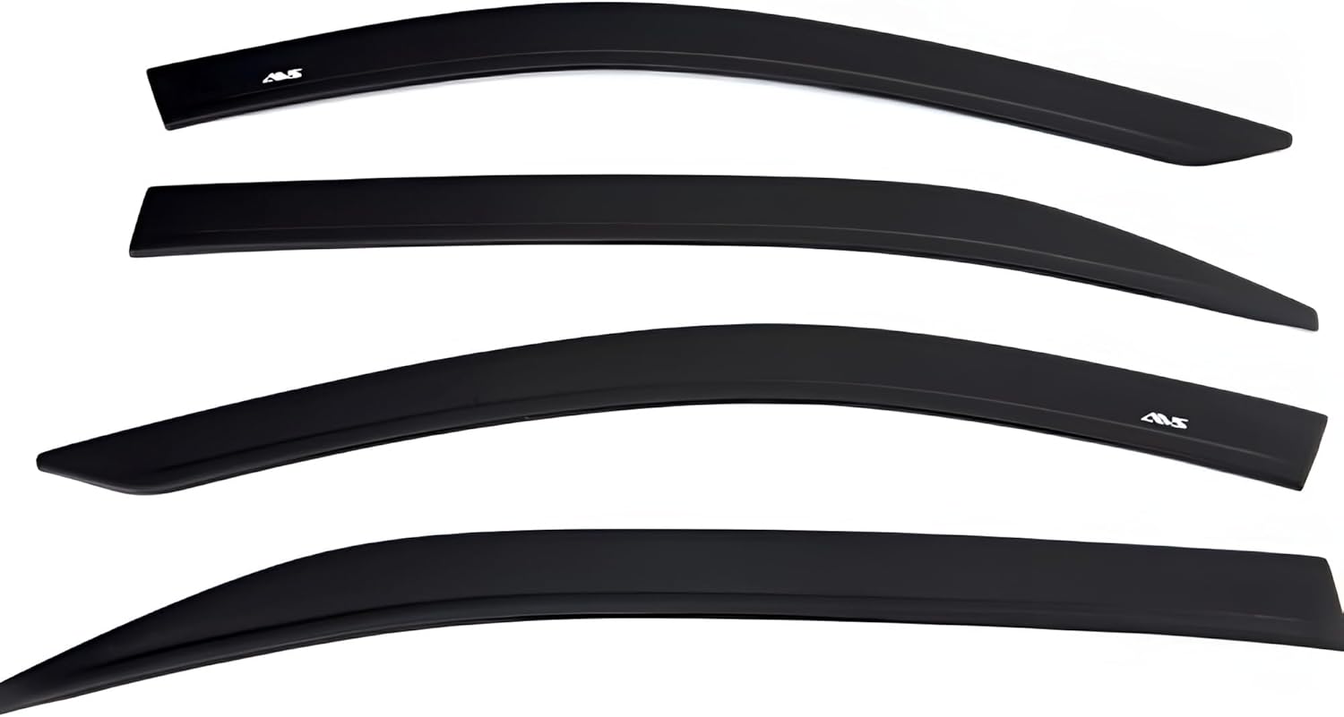 Auto Ventshade [AVS] Low Profile Rain Guards for 2019-2024 Dodge Ram 1500 (Classic Body), Quad CAB ONLY; 2009-2018 Dodge Ram 1500, Quad CAB ONLY | Window Vent Visors, 4 pcs. - Matte Black | 1774003