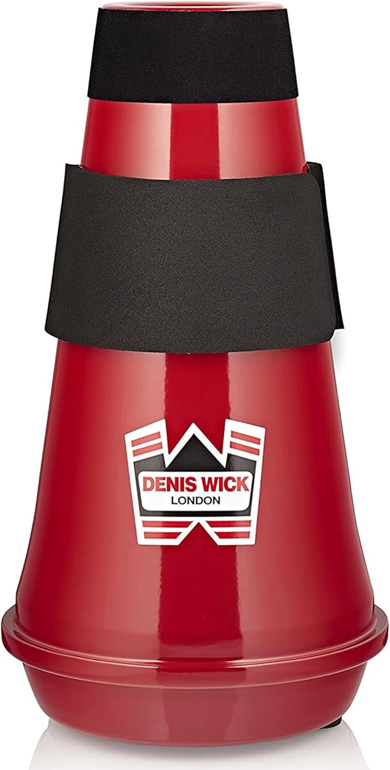 Denis Wick Euphonium Travel Mute, 5587 - Red Aluminum Practice Mute with Quiet, Free-Blowing Response, In-Bell Compact Design, Cork Damper, and Neoprene Pads - 5.75 x 5.75 x 12.75 Inches
