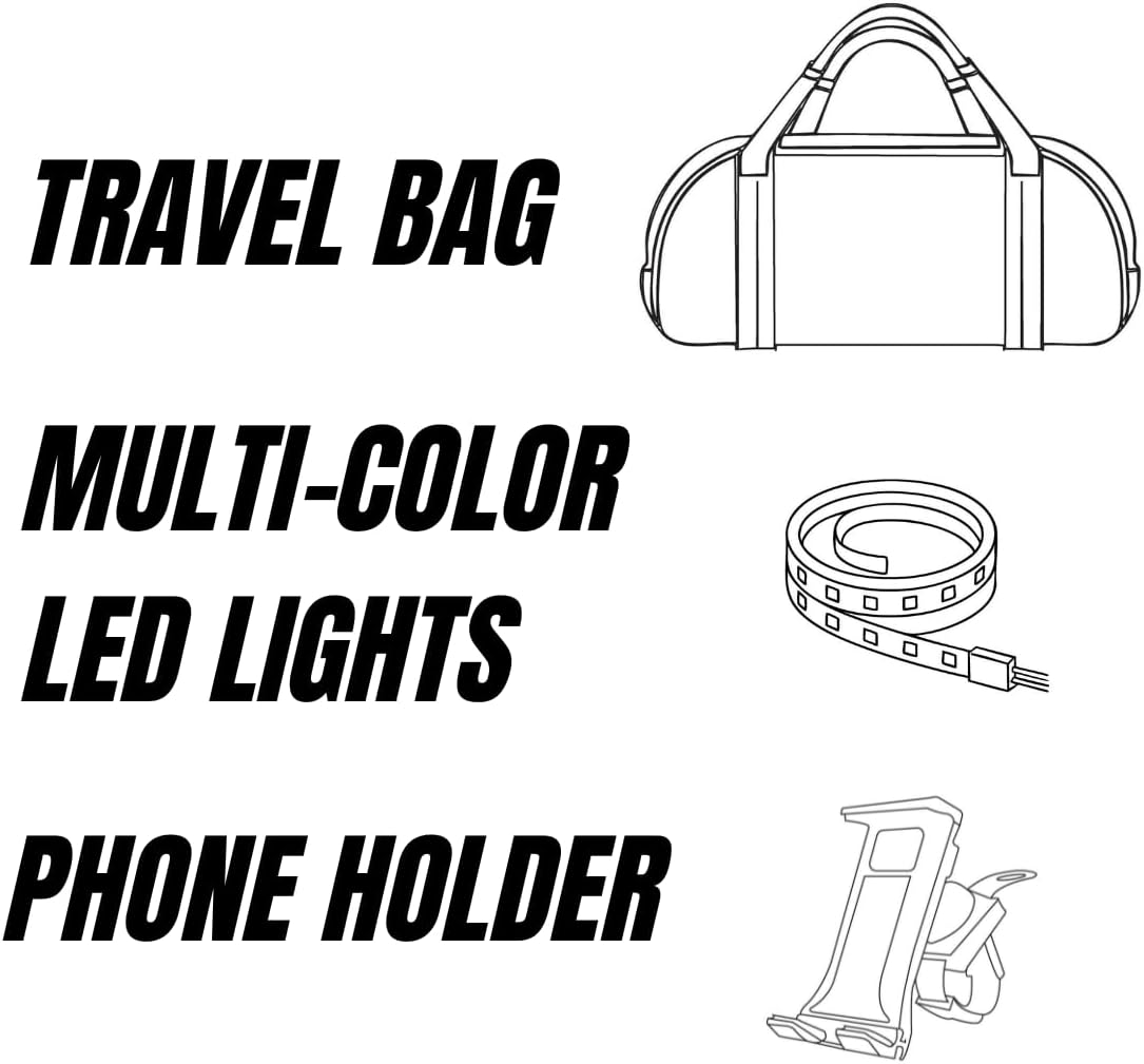 Portable Vocal Booth for Crystal-Clear Audio Recording With Multi-Color LED Lights and Travel Bag