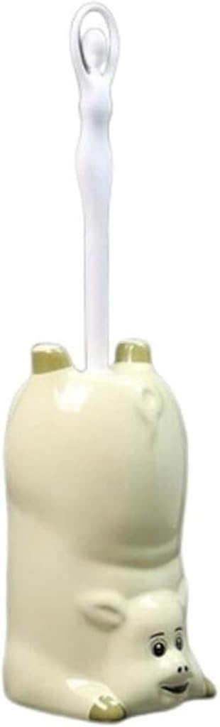 Toilet Brush Yyqx Toilet Brush Ceramic Toilet Brush and Bracket Bathroom Toilet Toilet Brush Set Plastic Long Handle Soft Hair Toilet Toilet Brush and Holder (Color : Light Blue) (Light Beige)