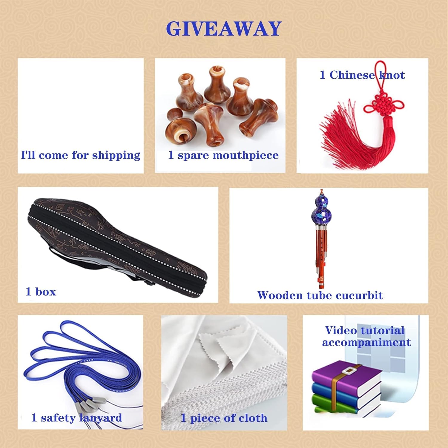 Bamboo Hulusi, Cucurbit Flute, C Key Traditional Wind Instrument, Mellow Sound, Chinese Instrument Suitable for Adults, Beginners, and Students (Blue C Key)