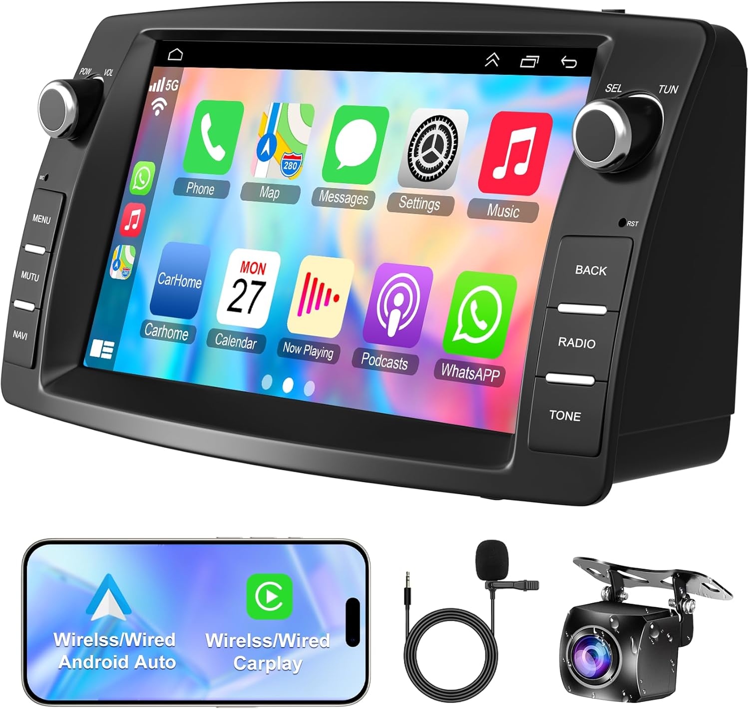 【4+64G】Android 13 Car Stereo for Toyota Corolla E120 2000-2006, 7 Inch Touchscreen Radio support Wireless CarPlay&Android Auto/GPS Navigation/WIFI/Bluetooth5.2/Voice Control/FM Radio/SWC+Backup Camera