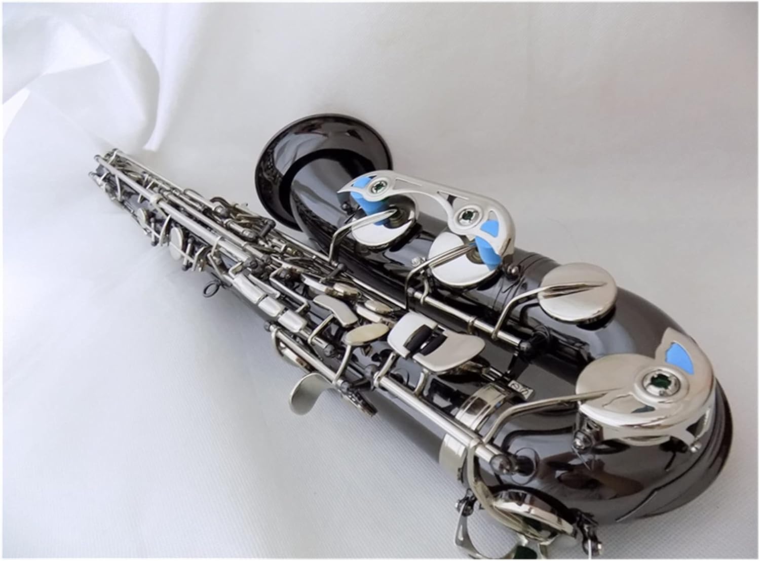 Yellow Brass C Melody Saxophone with Case Black Nickel Sax Musical Woodwind Instruments Saxophone Straight