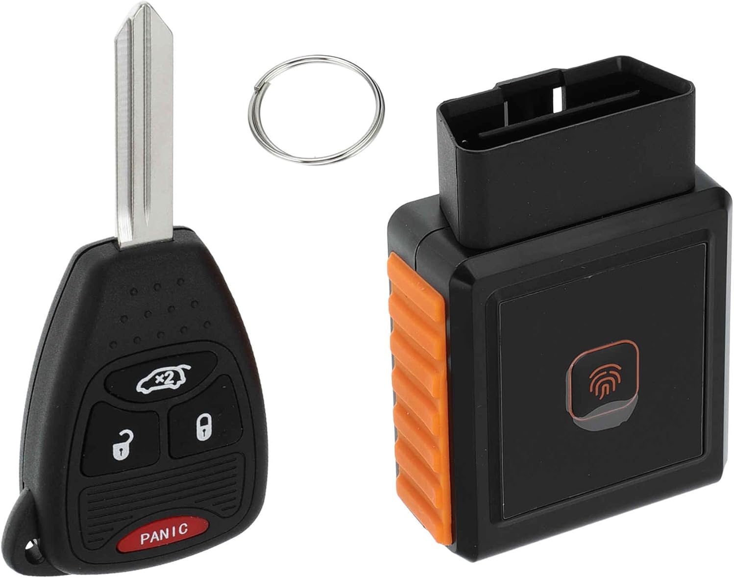 ACROPIX OHT692427AA Keyless Entry Remote Key Fob for Jeep Wrangler 07-2018 for Jeep Compass 2007-2017 for Dodge for Ram 1500 315Mhz Replacement Car Control Key Kit DIY Tool 4 Button Black