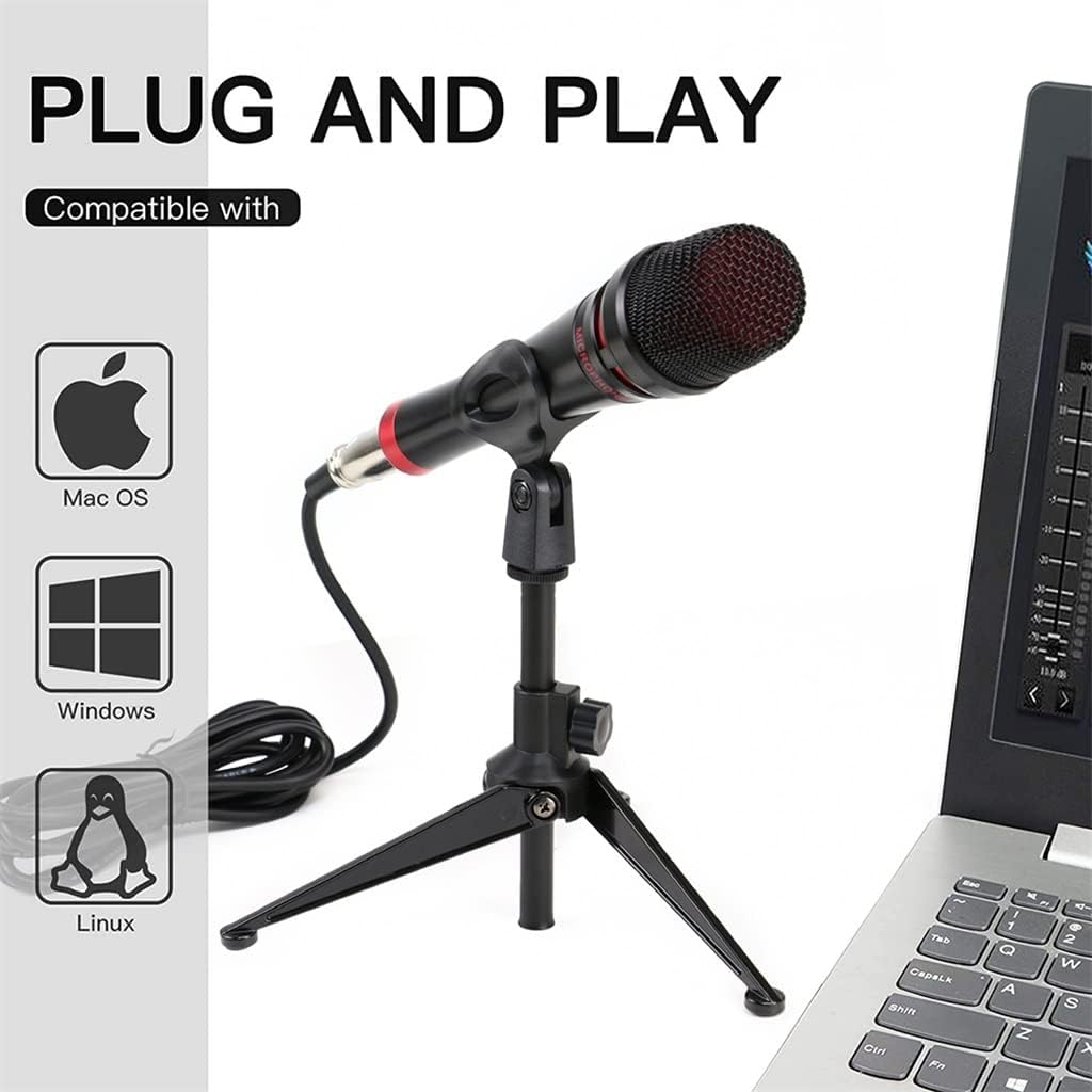 Professional Microphone Phantom Power Sound Card Kit Studio Condenser Microphone Suitable for Computer Mobile Phone Tripod