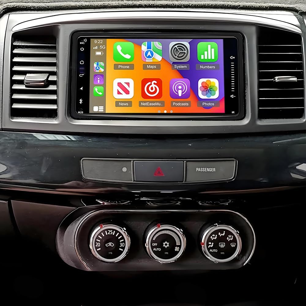 Android 14 Double Din Car Radio Stereo for Mitsubishi Lancer 2012-2017 with 7 Inch Touchscreen Radio with Wireless Carplay/Android Auto/GPS/Bluetooth/FM/AUX-in/SWC/Backup Camera-2+32G