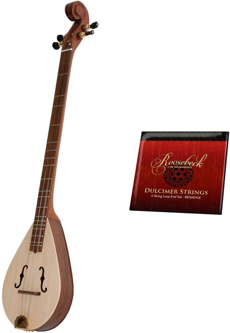 Includes: Roosebeck Wildwood Dulcimer W/F-Style Soundholes & Scrolled Headstock - Roosebeck Dulcinet Extra Strings Set
