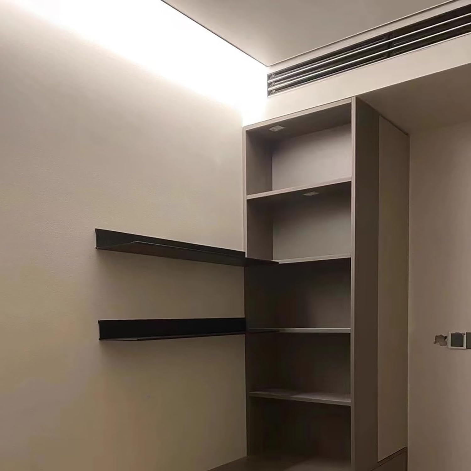 Aluminum Alloy Display Stands,Floating Shelves Wall Mounted, L-Shape Display Picture Ledge Shelf,Creative Metal Display Shelves for Plant Shelf or Bookshelf ( Color : Gold , Size : 120cm/47.24in )