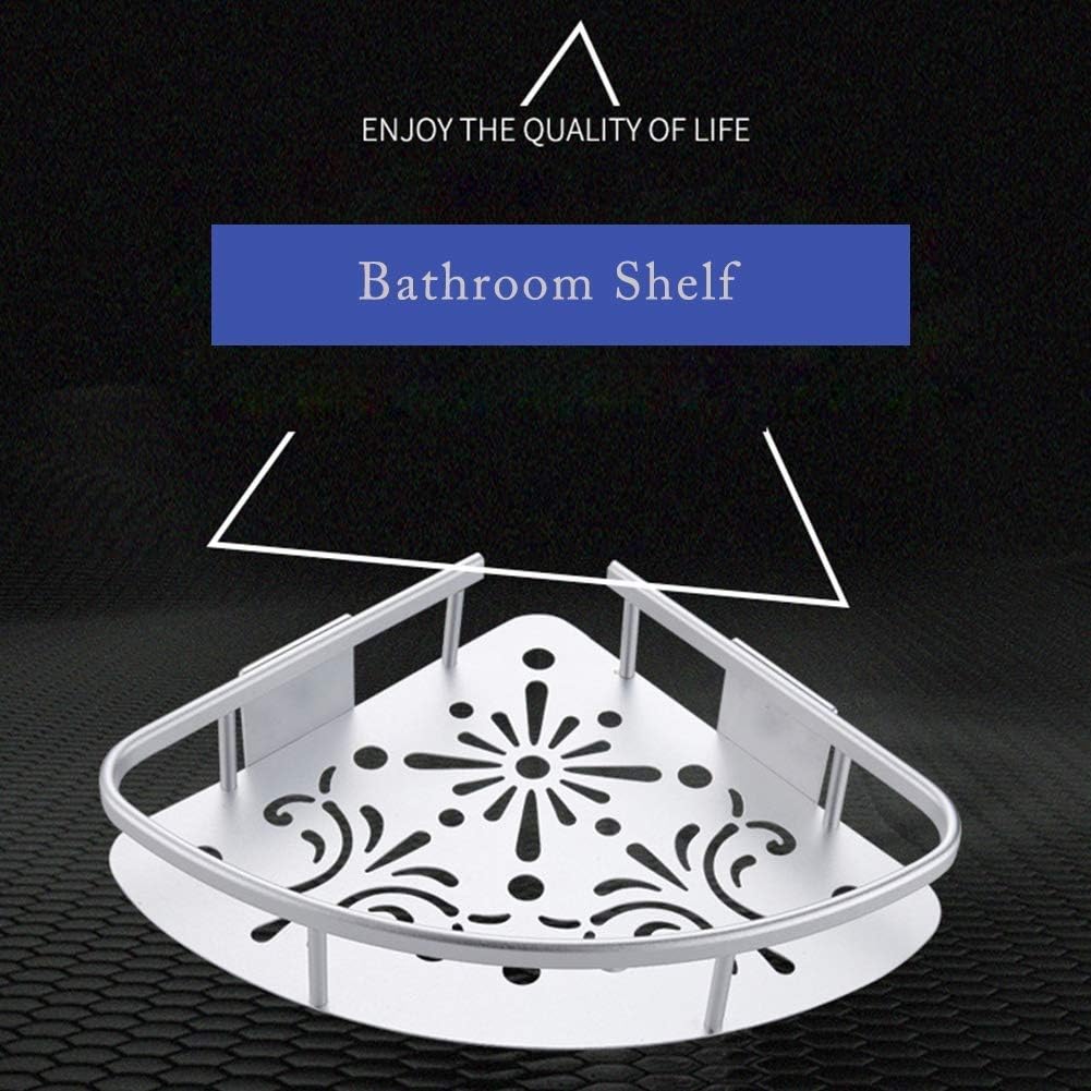 Bathroom 2-Tier Corner Shelves Wall Mount er Shelves Bathroom Wall Triangular Rack Storage Holder