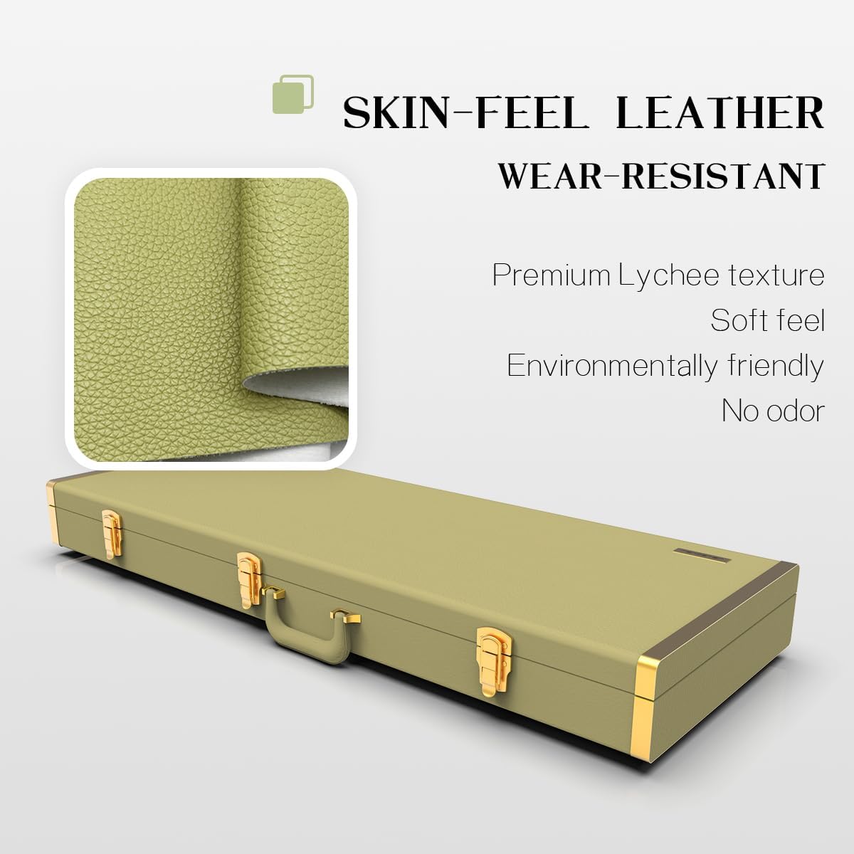 Electric Guitar Case Hard Case with Lock, For Fender Stratocaster/Telecaster and Standard Size Guitar, Interior AccessoryCompartment, Interior Plush Liner (Guitar case+multiple accessories, orange)