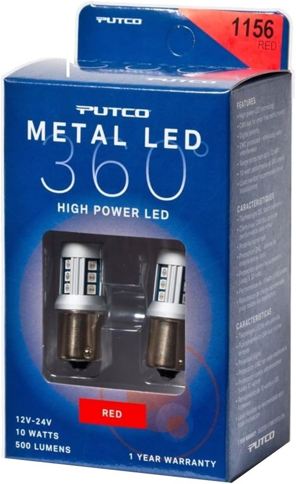 Putco 341156R-360 Metal LED Bulb, 1 Pack