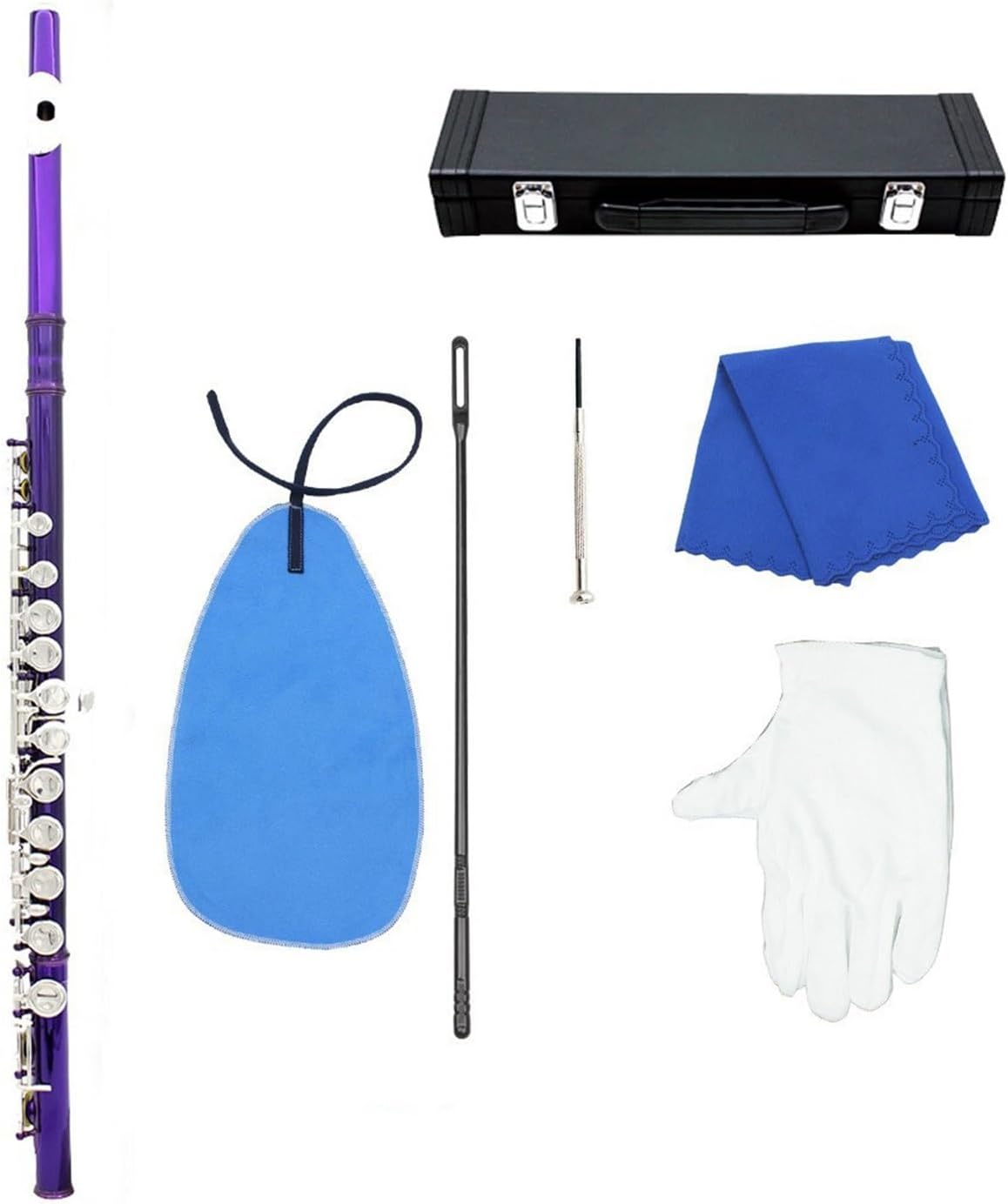 16 Hole Flute C Color Blue E Key Beginner Professional Playing Woodwind Instrument(Purple)