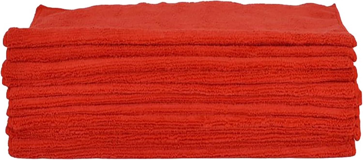 Tommy Red Professional 380 GSM 80/20 Microfiber Towels - 16
