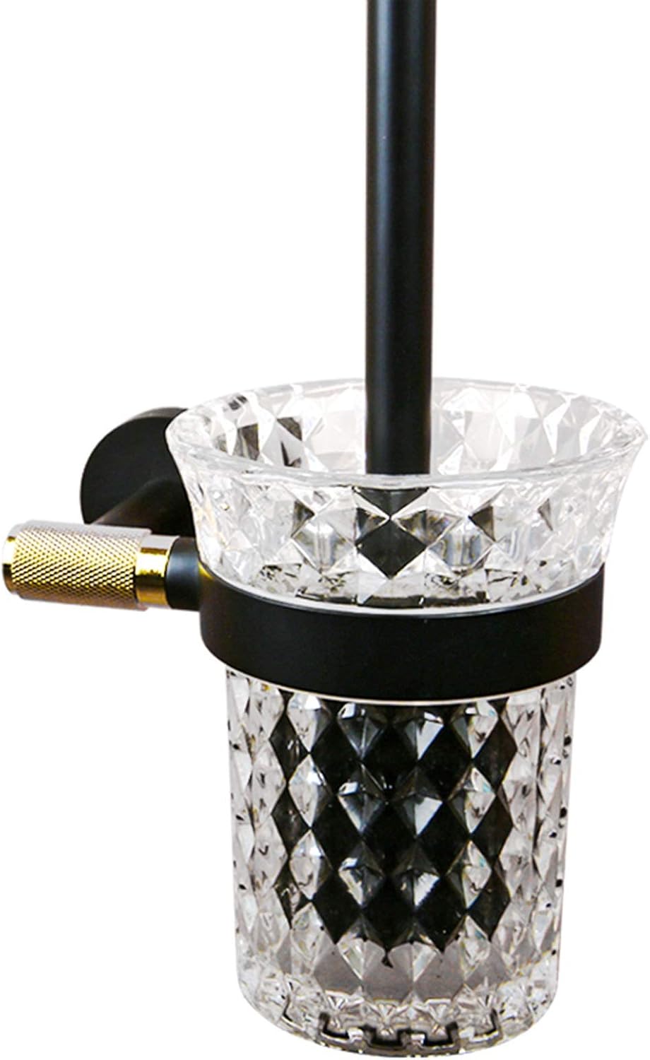 jinyi2016SHOP Toilet Brush Frosted Toilet Bowl Brush Holder Set Glass Cup All-Round Cleaning Toilet Non-Perforated Toilet Cleaning Brush (Wall-Mounted) Toilet Accessories