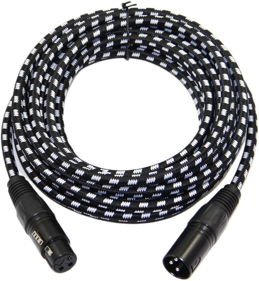 Cotton baided XLR Cable Male to Female M/F 3pin Ja-ck Multi-Shielding+OFC Copper for Mic Mixer 1m 2m 300cm 5m 10m 15m(20m)
