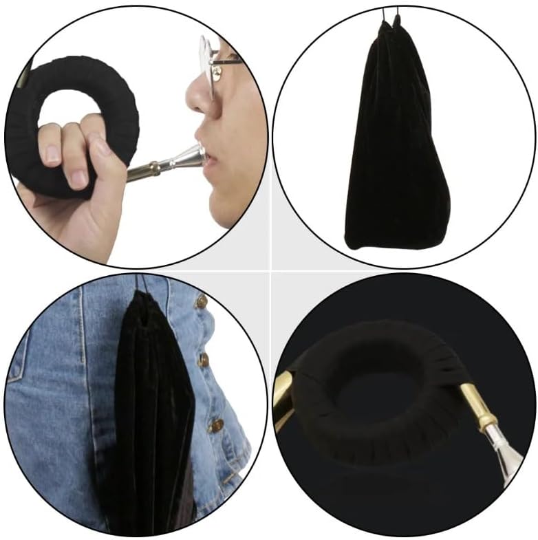 B Flat Hunting Horn Professional Brass Instrument with Clear Tone | Small French Waldhorn Mellophone for Marching Band, Stage Performance, Outdoor Ceremony | Durable Polished Brass Finish