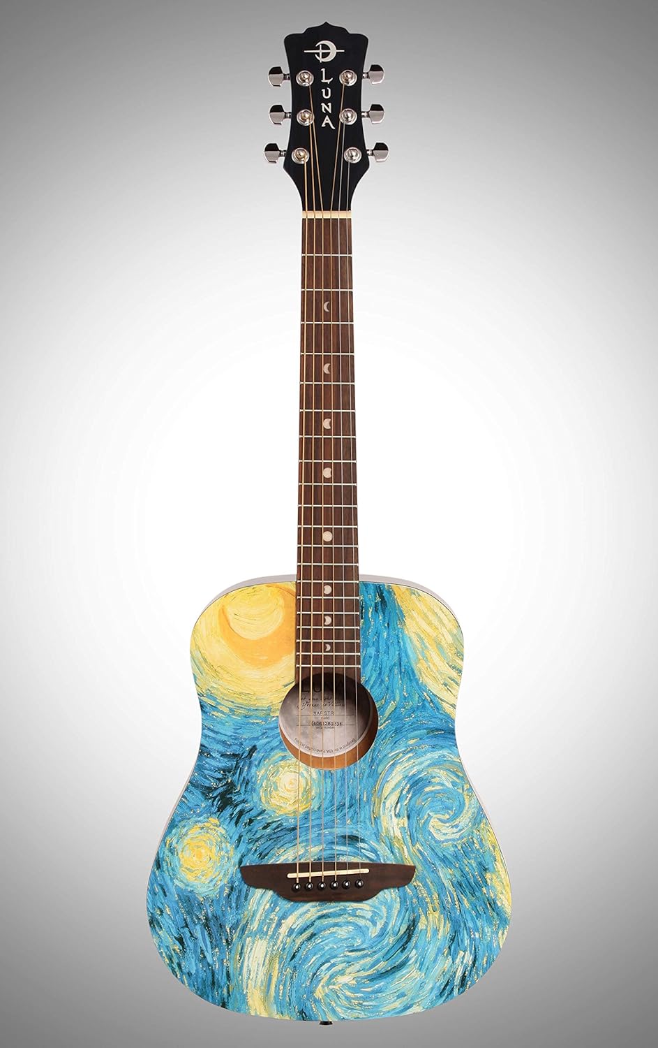 Luna Travel 3/4 Size Acoustig 6 String Guitar w/ Starry Night Graphic