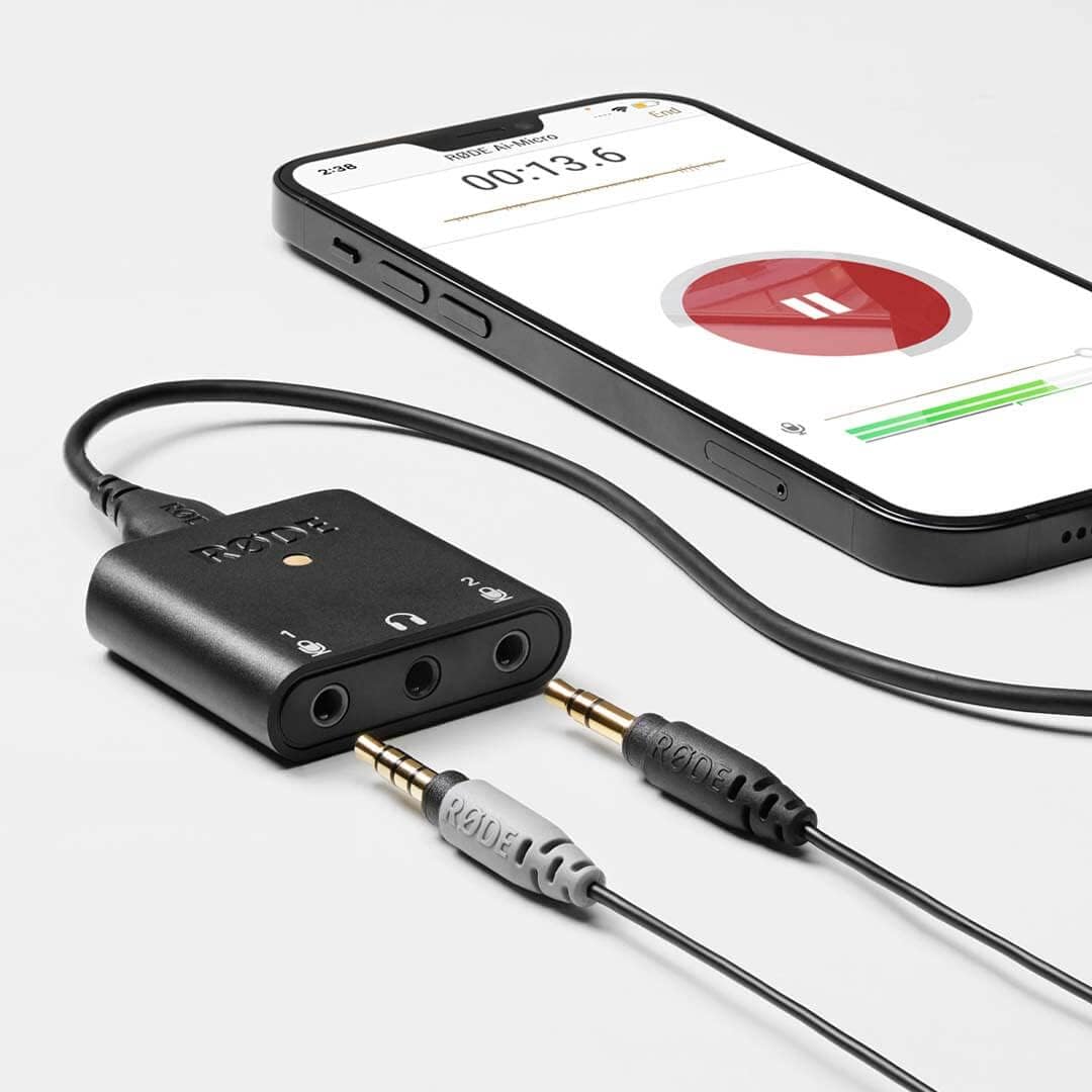 Rode AI-Micro Compact Audio Interface with Lavalier GO (Black) Omnidirectional Lavalier Microphone