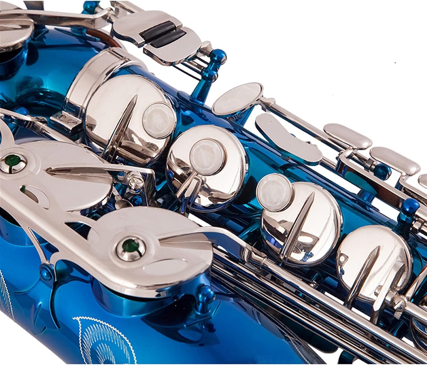 Saxophone Set High-Grade Blue Silver EB Alto Saxophone Brass Lacquered E Flat Sax 802 Key Type Woodwind Instrument Student Saxophone